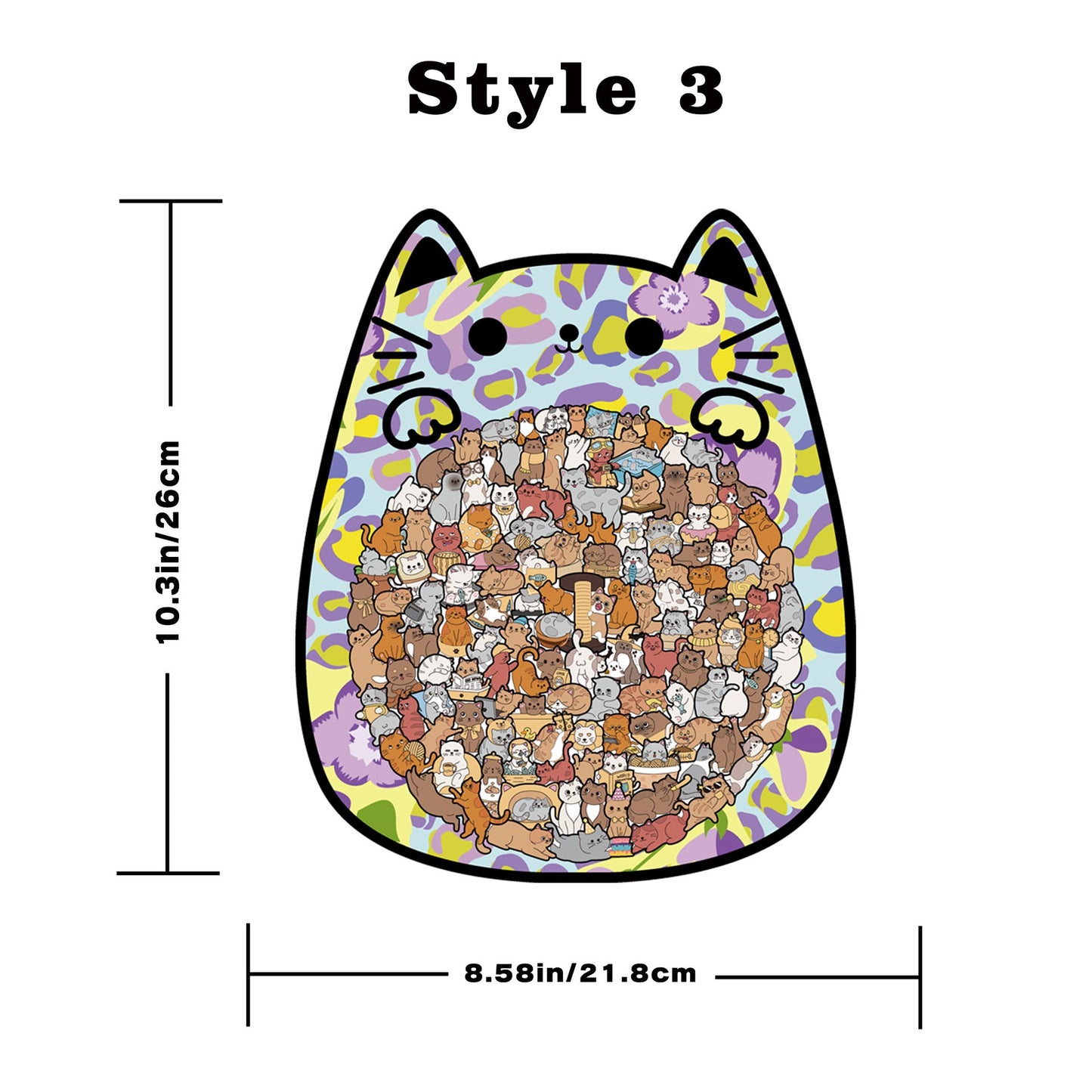 Cute Cat Shaped Tray Wooden Jigsaw Puzzle
