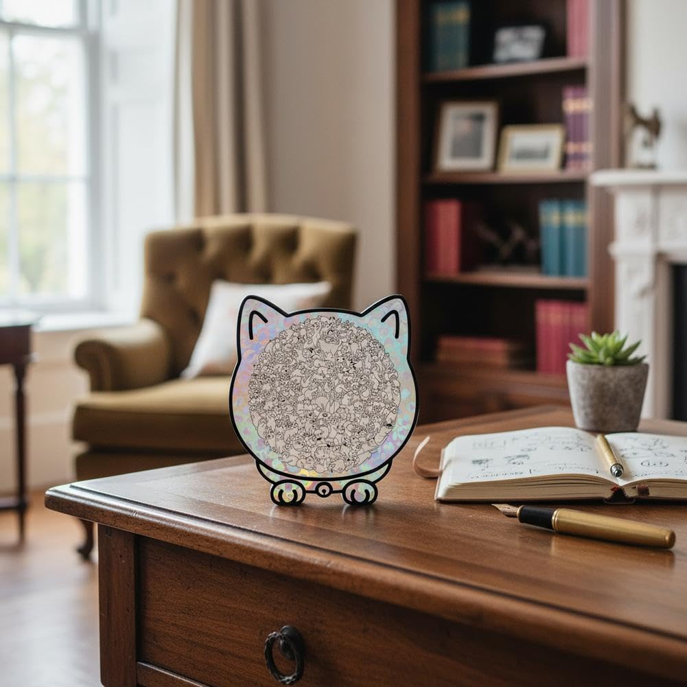 🎁49% OFF🎅135-Piece Morandi-Colored Cat Shaped Tray Wooden Jigsaw Puzzle