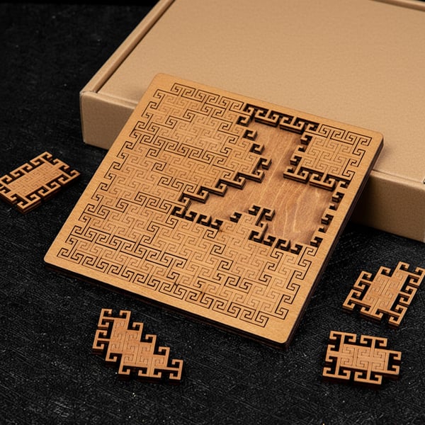 🧩Hilbert Curve Wooden Fractal Tray Puzzle