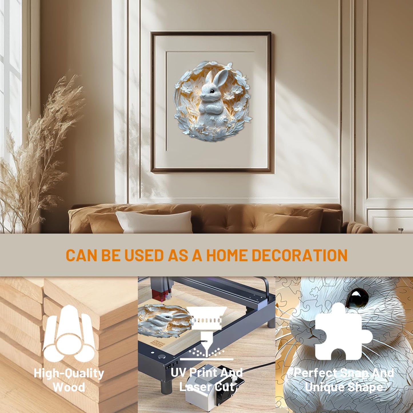 🐇3D Bunny Wooden Jigsaw Puzzle