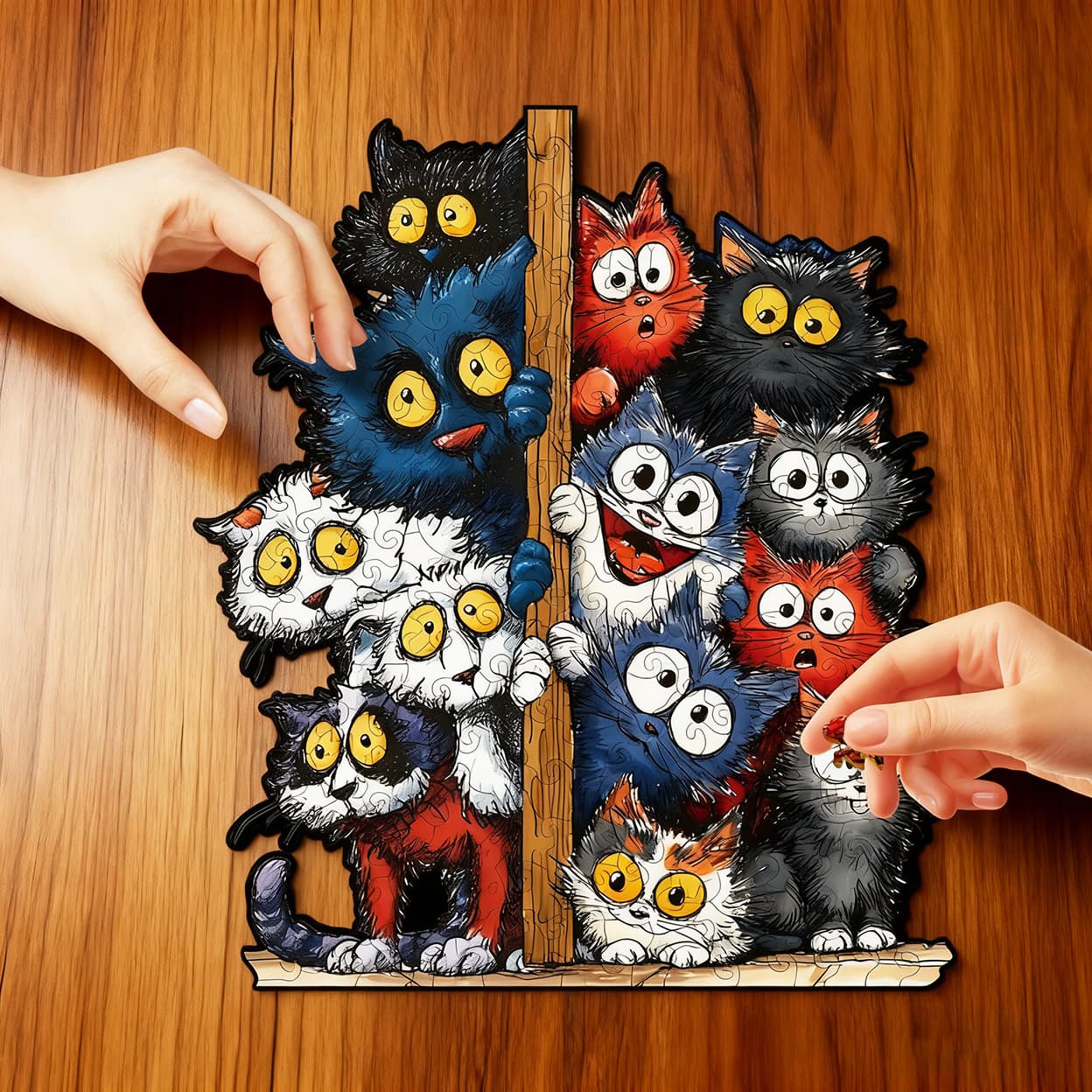 Kitty Shaped Wooden Jigsaw Puzzle
